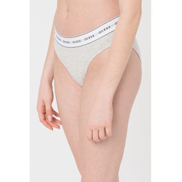 Chiloti cu banda logo in talie - Gri melange