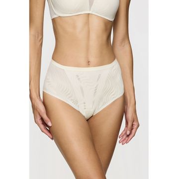 Chiloti cu talie inalta Smart Ellipse - Alb fildes