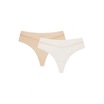 Chiloti dama set de 2 perechi Fleda  bej - bronz-deschis - Multicolor