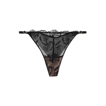 Chiloti tanga dama Ophelia -  Dantela - Negru