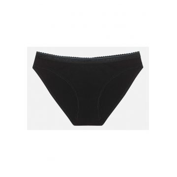 Lenjerie intima pentru dama cu talie inalta  Bumbac - Negru