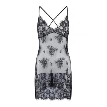 Neglijeu cu barete incurcisate pe spate - Negru