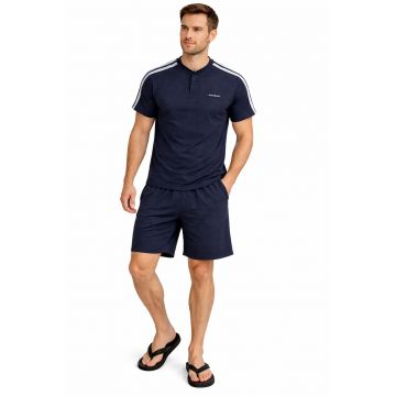 Pijama cu maneca scurta - Albastru