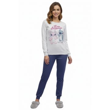 Pijama dama  set 2 piese - bumbac - gri