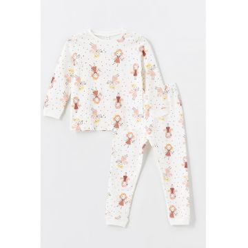 Pijama de bumbac cu imprimeu