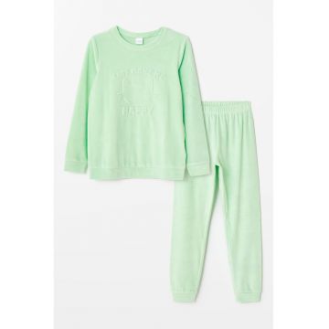 Pijama lunga cu talie elastica - Verde fistic