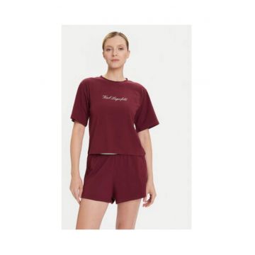 Pijama pentru dama -  bumbac/elastan - visiniu -