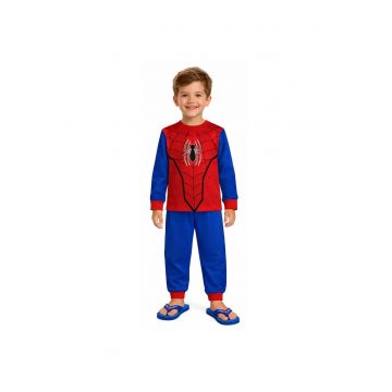 Pijamale copii  Spiderman MV40M7601 - set 2 piese din bumbac Rosu - Albastru - Rosu | Albastru