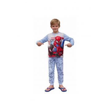 Pijamale copii  Spiderman MV40M7635 - set 2 piese din bumbac - Albastru
