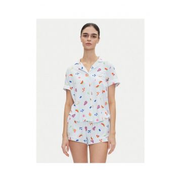 Pijamale dama  imprimeu colorat - albastru