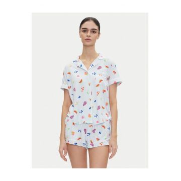 Pijamale dama  imprimeu colorat - albastru
