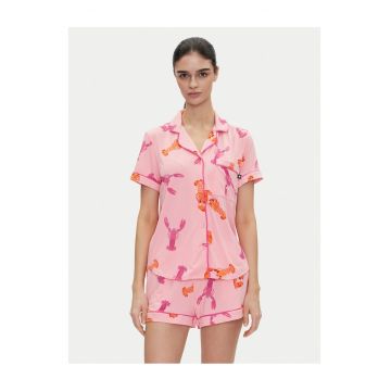 Pijamale scuret de dama  roz - moale