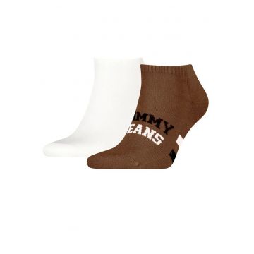 Set 2 perechi sosete pana la glezna unisex  Maro - Alb/Maro