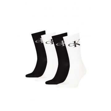 Set 4 perechi sosete lungi  Alb - Negru - Alb/Negru