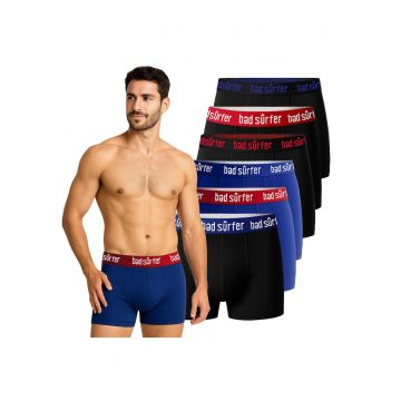 Set 6 Boxeri Barbati -  Bumbac - Multicolor - cu Logo - Multicolor