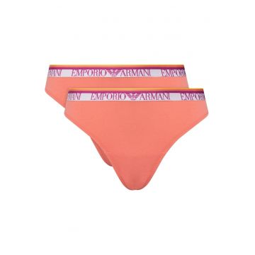 Set chiloti brazilieni de dama Emporio Armani - roz - lenjerie intima
