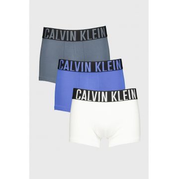 Set de boxeri cu banda logo in talie - 3 perechi - Alb/Albastru/Gri inchis