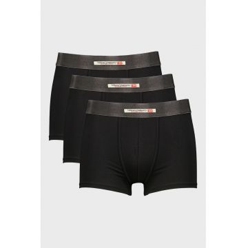 Set de boxeri cu banda logo in talie Damien - 3 perechi - Negru/Gri inchis