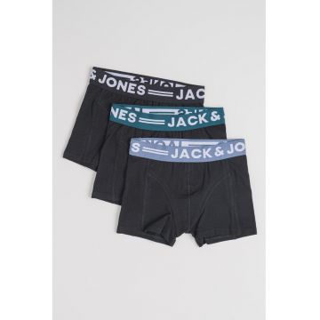 Set de boxeri cu banda logo Sense - 3 perechi - Negru/Gri antracit