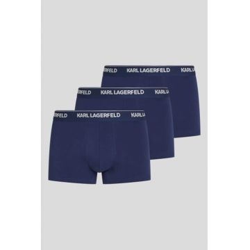 Set de boxeri cu imprimeu logo - 3 perechi - Bleumarin