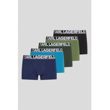 Set de boxeri din amestec de bumbac organic - 5 perechi - Verde/Negru/Bleumarin