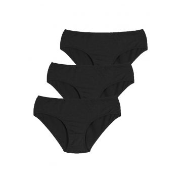 Set de chiloti uni - 3 perechi - Negru