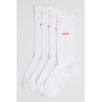 Set de sosete lungi cu logo - 2 perechi - Alb optic