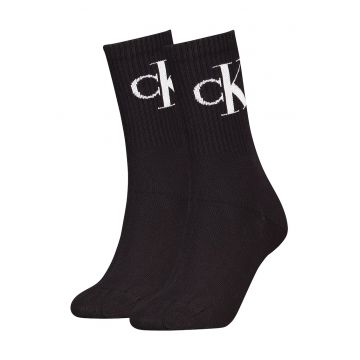 Set de sosete lungi cu striatii - 2 perechi - Negru/Alb optic