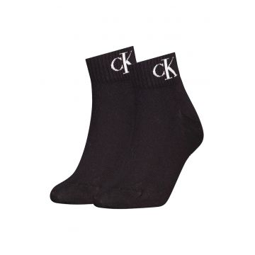 Set de sosete scurte cu logo - 2 perechi - Negru/Alb optic