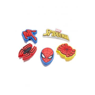 Set de talismane Spiderman Jibbitz - 5 piese - Rosu/Galben/Albastru