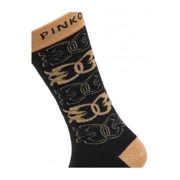 Sosete dama  model Monaco - lungi - Nero/Cammello - 106054 A2ZG