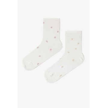 Sosete lungi cu buline - Alb