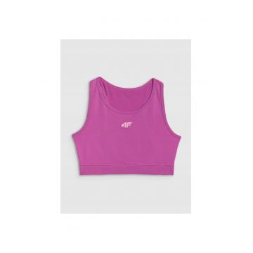 Sutien sportiv  pentru fete - roz - fara cusaturi - tehnologie 4F Dry - 4F Skin -