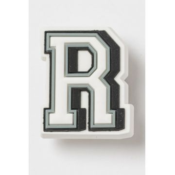 Talisman in forma de R pentru saboti Jibbitz - Alb/Negru