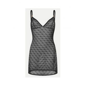 Camasa de noapte din amestec de poliamida cu model dantelat si bretele subtiri