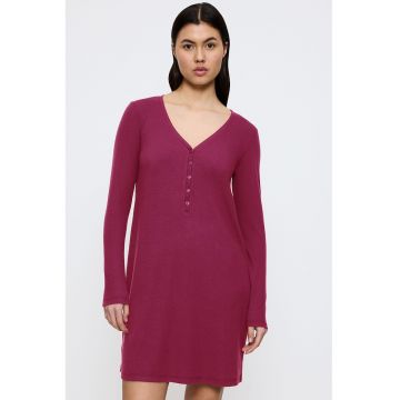 Camasa de noapte lejera cu decolteu in V - Rosu