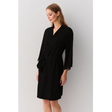 Chimono cu prindere cu cordon - Negru
