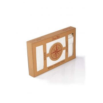 Cutie sosete din lana Merino Warm si fular - Alb - Alb