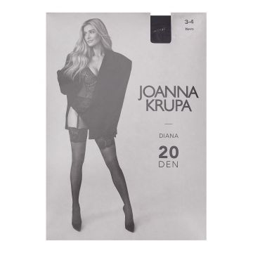 Dresuri dama cu jartiera si dantela - Negru - Diana Joanna Krupa x  20 DEN - Negru