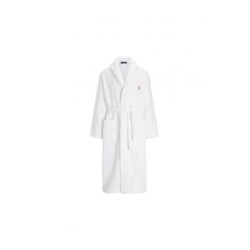 Halat de baie pentru barbati  alb - bumbac