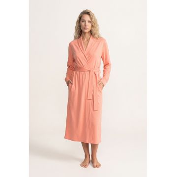 Halat din amestec de modal cu buzunare laterale Agatha - Roz somon