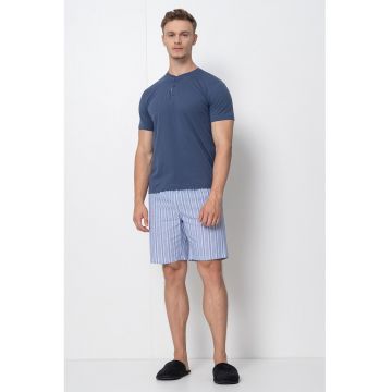 Pijama de bumbac cu maneci scurte