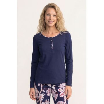 Pijama din bumbac cu model floral Nicole