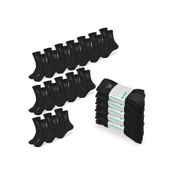 Set 15 Perechi Sosete Barbati -  Lungi - Bumbac - Negru