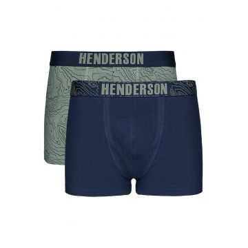 Set boxeri -  2 buc - albastru marin-verde - bumbac