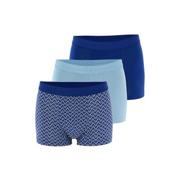 Set de boxeri cu banda elastica in talie - 3 perechi - Albastru melange/Albastru deschis