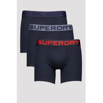 Set de boxeri cu banda logo in talie - 3 perechi - Albastru ultramarin