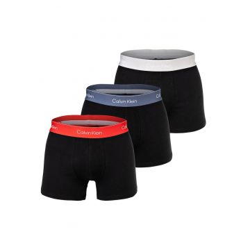 Set de boxeri cu banda logo in talie - 3 perechi - Rosu/Negru/Albastru