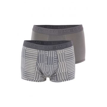 Set de boxeri cu imprimeu - 2 piese - Gri