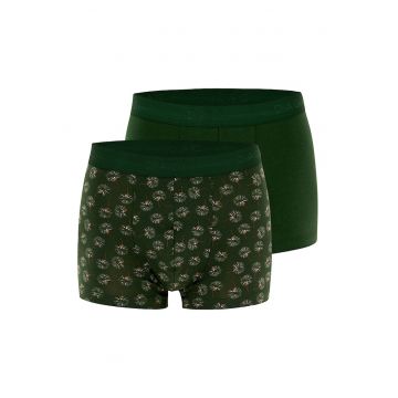 Set de boxeri din amestec de bumbac - 2 perechi - Verde inchis